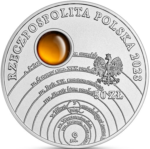 50 złotych 2023  - Mikołaj Kopernik - bursztyn