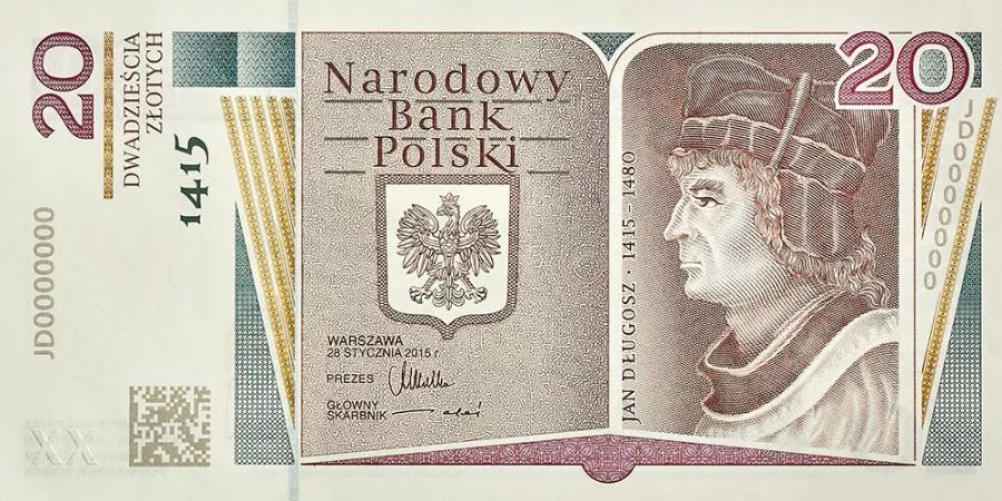 Banknot - 20 złotych 2015 - 600. rocznica urodzin Jana Długosza